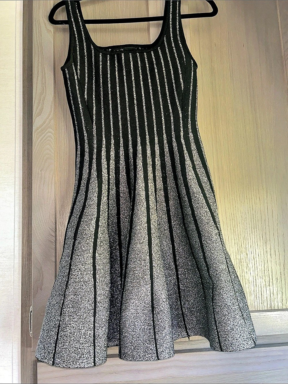 Maje Metallic Striped Mini Dress Size 1 Like New